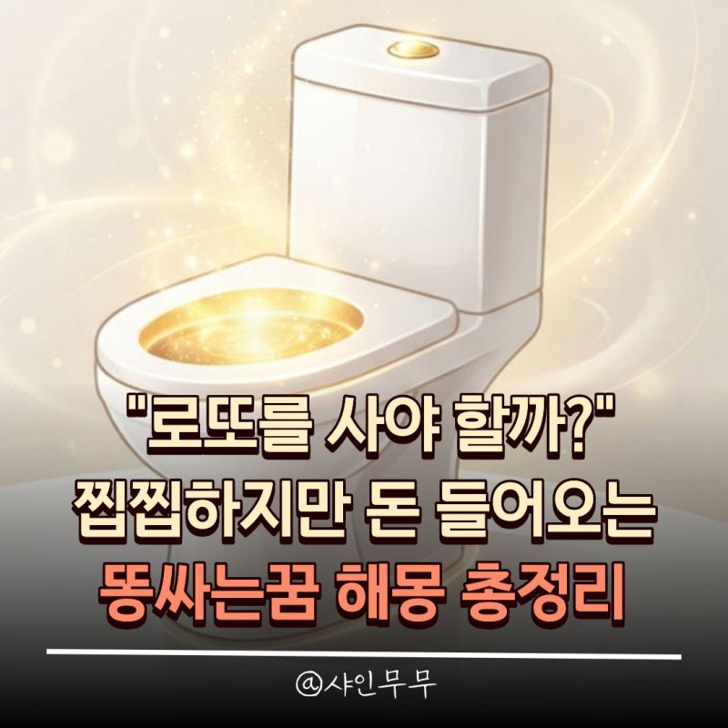 "로또를 사야 할까" 찝찝하지만 돈 들어오는 똥싸는꿈 해몽 총정리