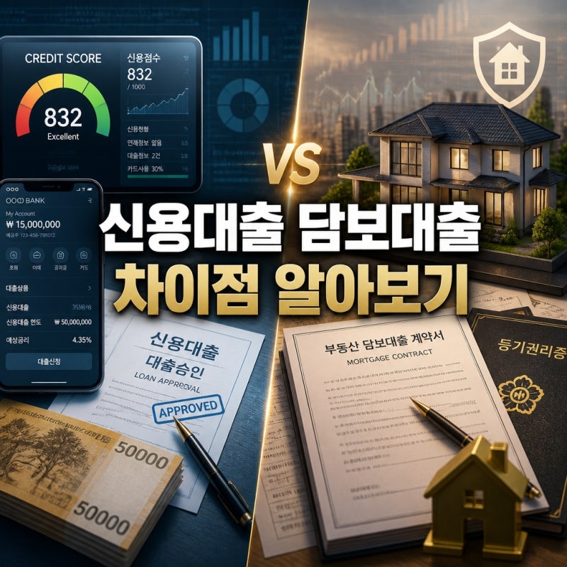 신용대출 담보대출 차이점 알아보기