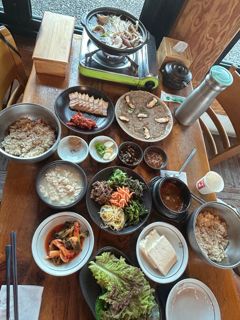 가평 한정식 맛집 송원 후기 잣두부전골 보리밥 정식 추천