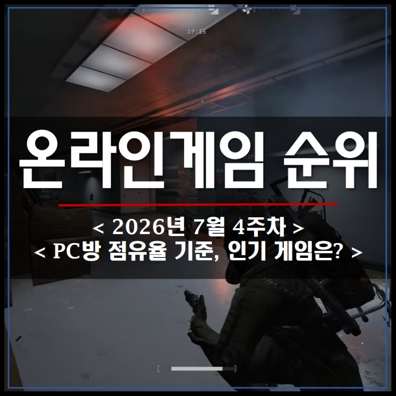 온라인게임 PC방 점유율 순위 (2026년 7월 4주차)