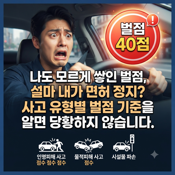 교통사고 벌점, 설마 나도 면허 정지? 유형별 완벽 정리!