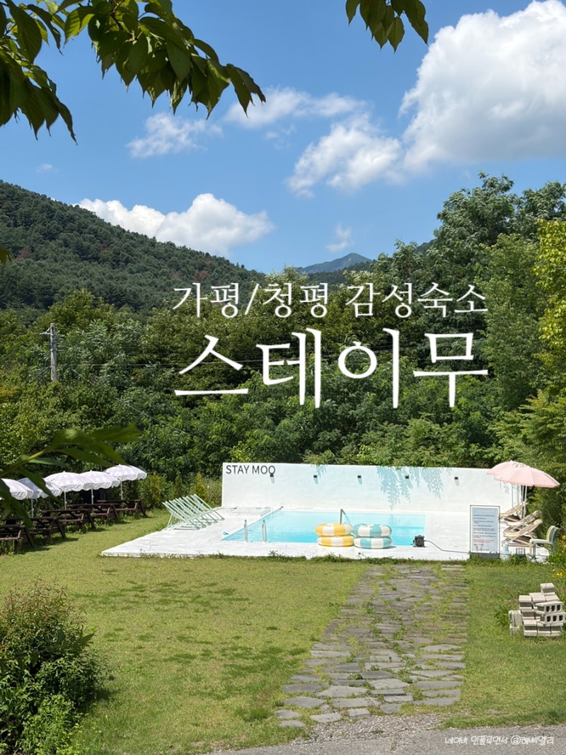 가평 뚜벅이 숙소 추천ㅣ수영장 예쁜 청평 스테이무 내돈내산