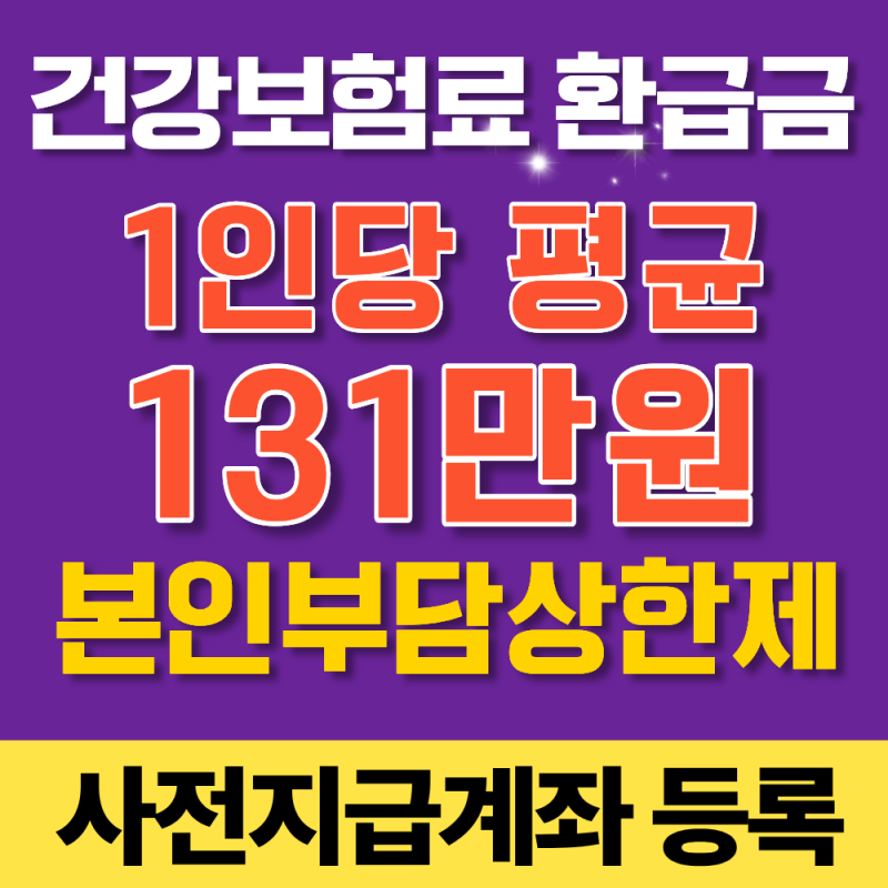 건강보험료환급금 1인당 평균 131만원, 본인부담상한제 사전지급 계좌등록 신청방법
