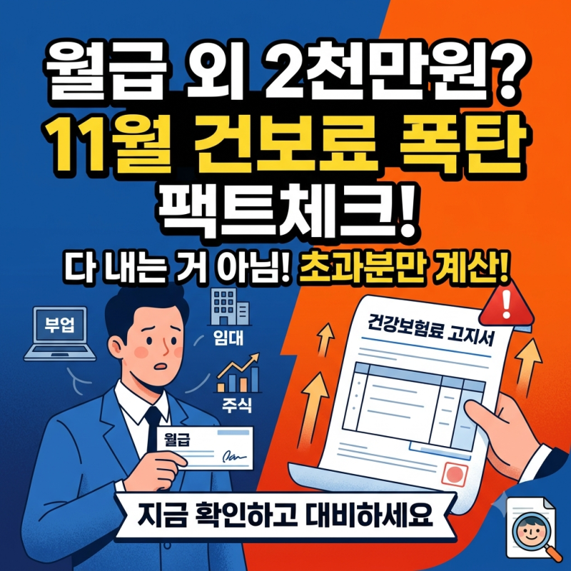 월급 외 소득 2천만원, 11월 건보료가 뛴다?