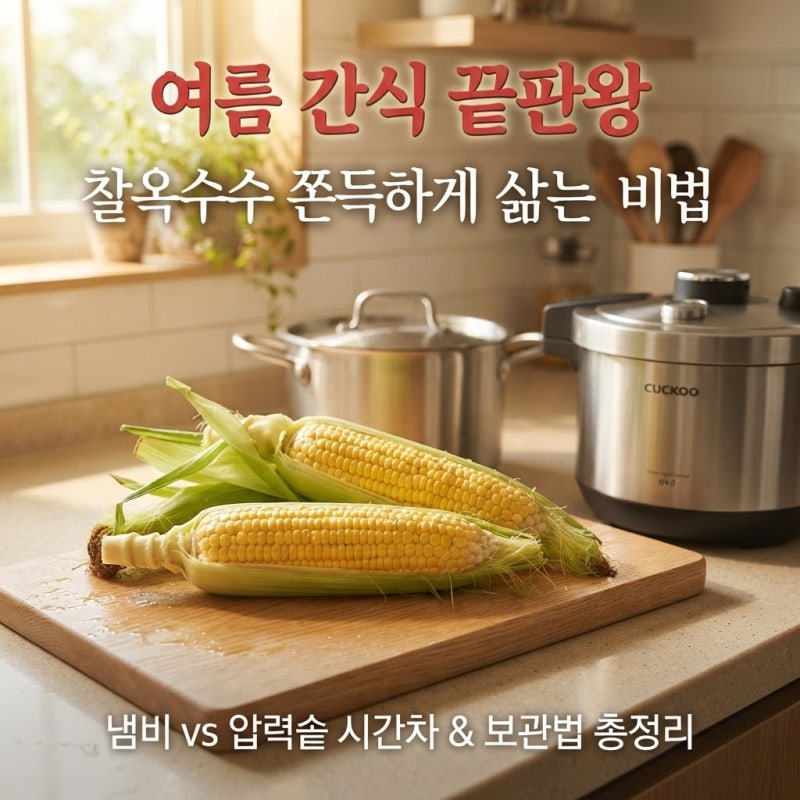 여름철 간식 찰옥수수 삶는법, 냄비·압력솥 시간 및 보관법 꿀팁이 궁금하시나요?