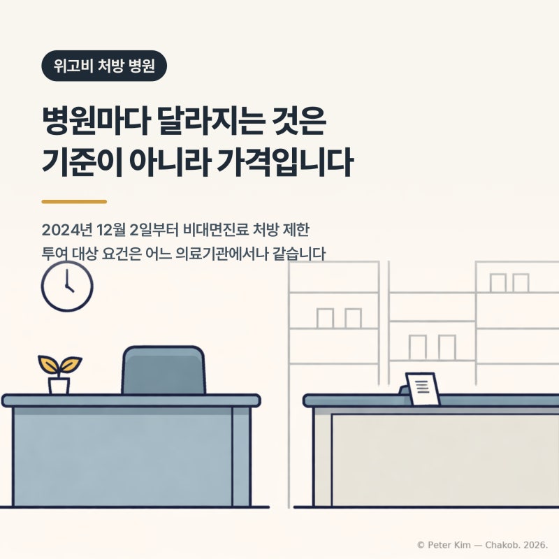 위고비 처방 병원 어디로 가야 하나요? 비대면진료 제한과 허가 대상 기준