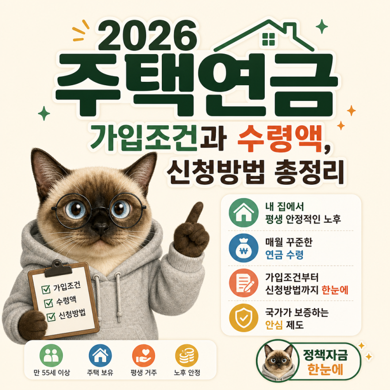 2026 주택연금 가입조건과 수령액, 신청방법 총정리