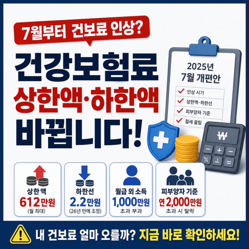 7월 건보료 개편안 총정리! 인상 시기와 50대 절세 꿀팁