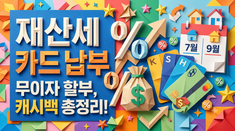 재산세 카드 납부 혜택 총정리 무이자 할부부터 캐시백 적립까지