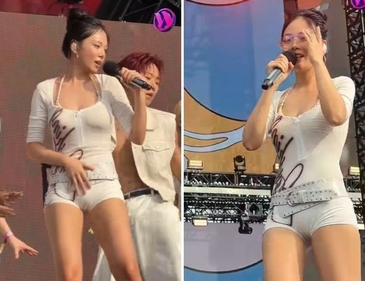 비비 워터밤 탈의 퍼포먼스, 4년 전 '사고'와 이번 '연출'이 다른 지점
