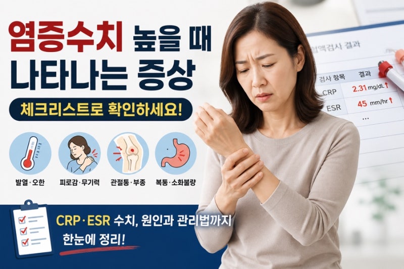 염증수치 높을 때 나타나는 증상, 몸이 보내는 신호 체크리스트