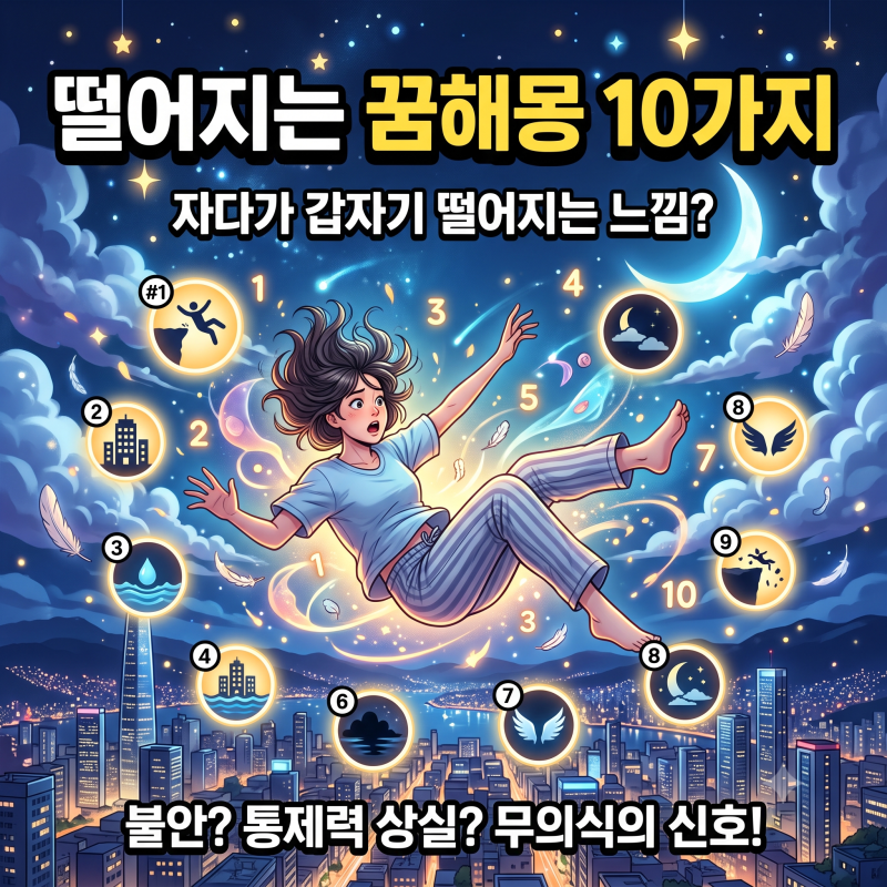 자다가 떨어지는 꿈, 흉몽일까요? 상황별 해몽 10가지 추락하는 꿈 꿨다면 꼭 확인하세요