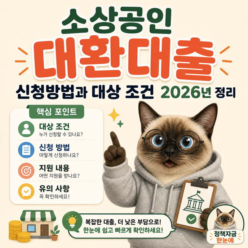 소상공인 대환대출 신청방법과 대상 조건 2026년 정리