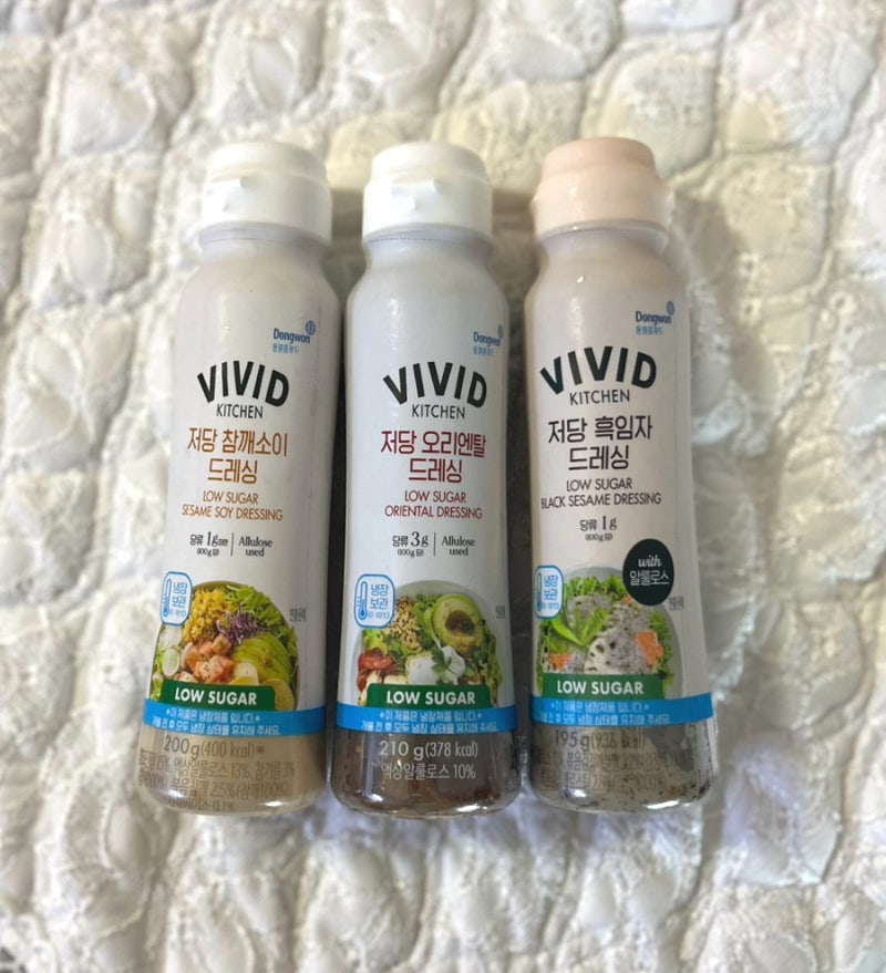 [ 비비드키친 저당 드레싱 ] 저당참깨소이, 저당오리엔탈, 저당흑임자 동원홈푸드 VIVID KITCHEN ....
