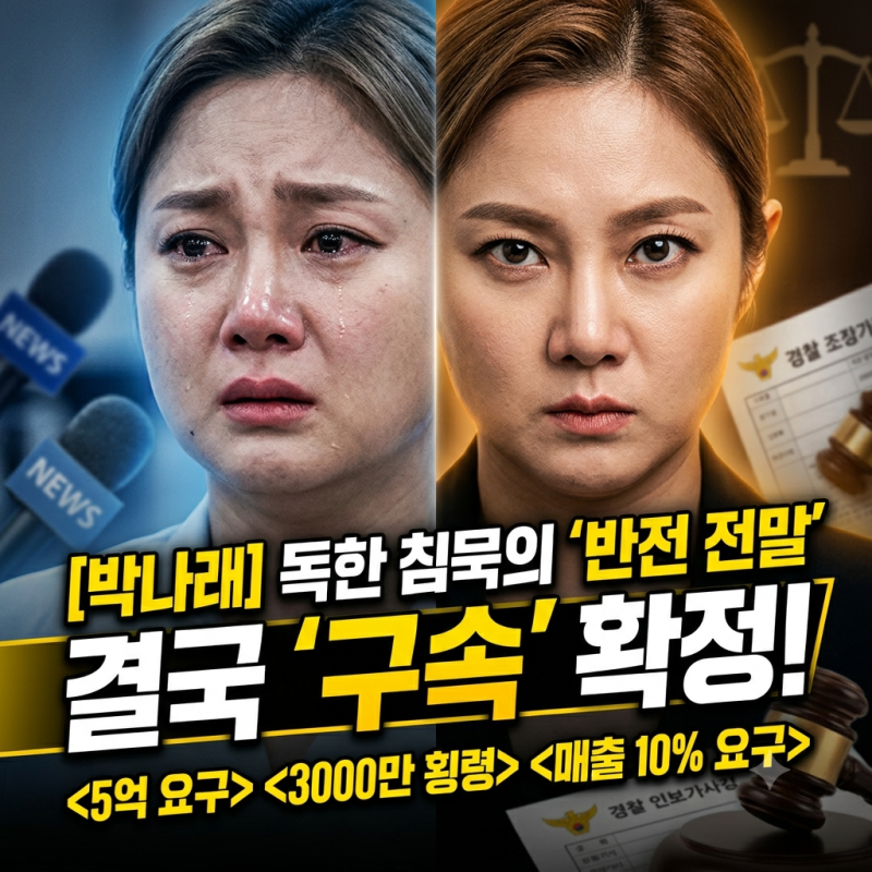 "5억 없으면 4억이라도" 박나래 전매니저 끝내 구속된 이유