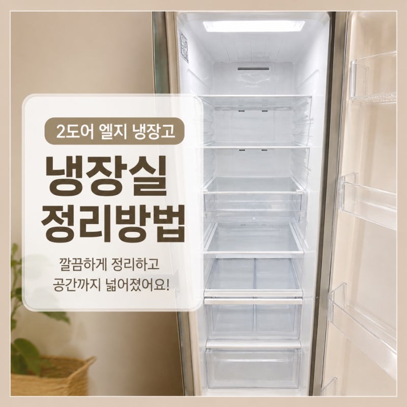 10년된 2도어 엘지냉장고 냉장실 정리, 자주 먹는 건 오히려 아래에 뒀어요