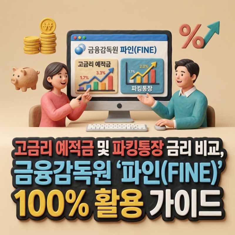 고금리 예적금 및 파킹통장 금리 비교, 금융감독원 '파인(FINE)' 100% 활용 가이드