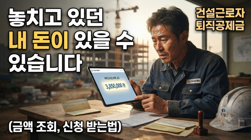 건설근로자 퇴직공제금, 놓치고 있던 내 돈이 있을 수 있습니다(금액 조회, 신청 받는법)