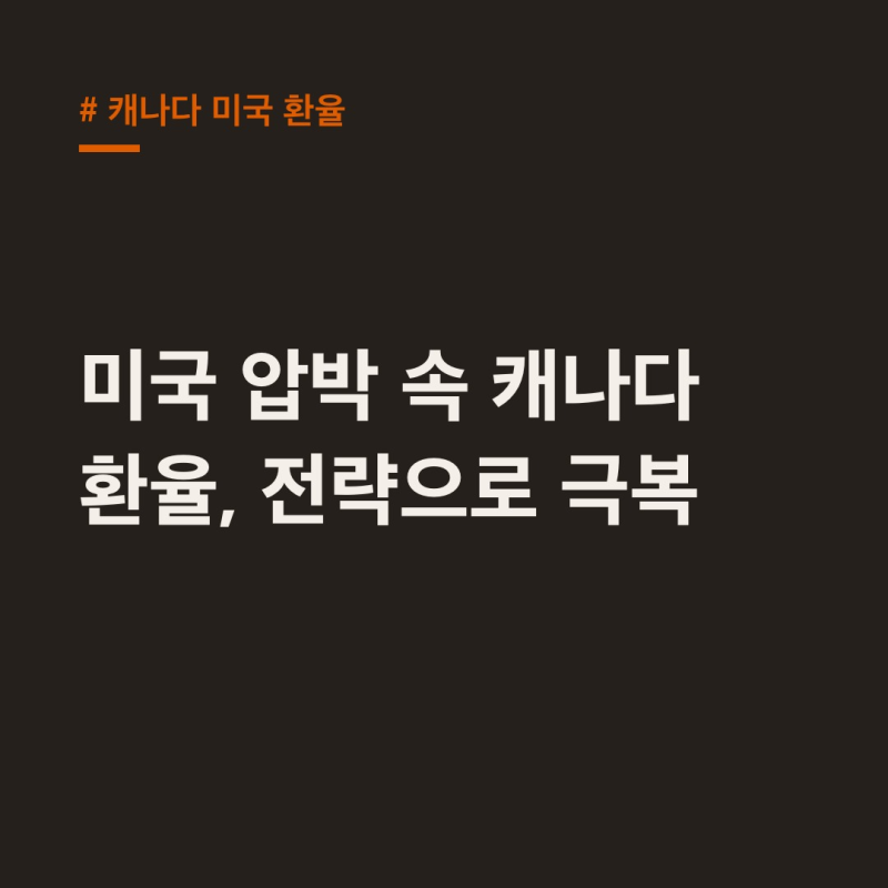 캐나다 미국 환율, 무역·관세 압박 속 전략