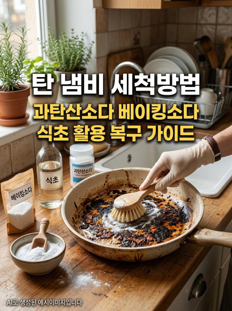 탄 냄비 세척방법 과탄산소다 베이킹소다 식초 활용 복구 가이드