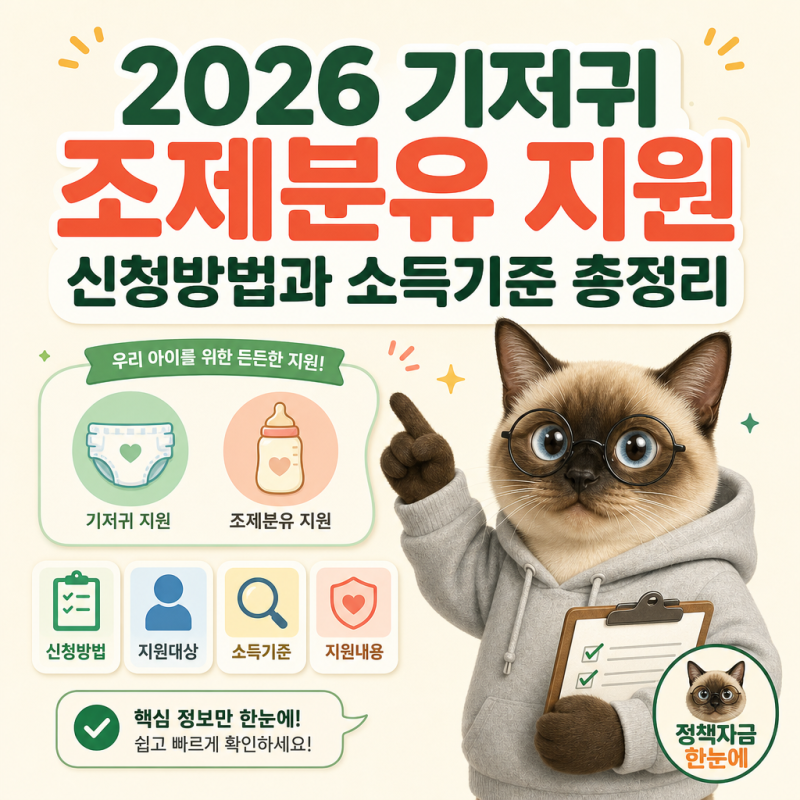 2026 기저귀 조제분유 지원 신청방법과 소득기준 총정리