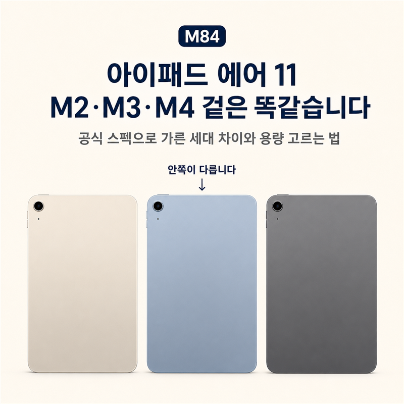 아이패드 에어 11, M2·M3·M4는 겉모습이 똑같습니다 — 공식 스펙으로 가른 세대 차이와 용량 ....