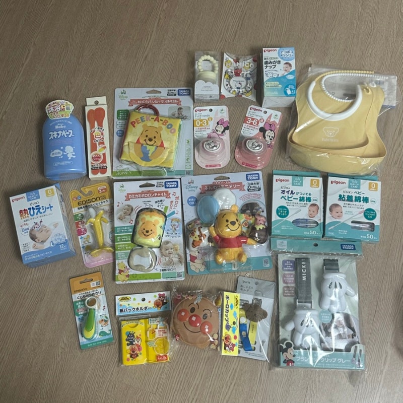 도쿄 아카짱혼포 쇼핑 리스트 : 피죤쪽쪽이, 베이비뵨, 호빵맨, 곰돌이푸, 에디슨, 딸랑이, 모....