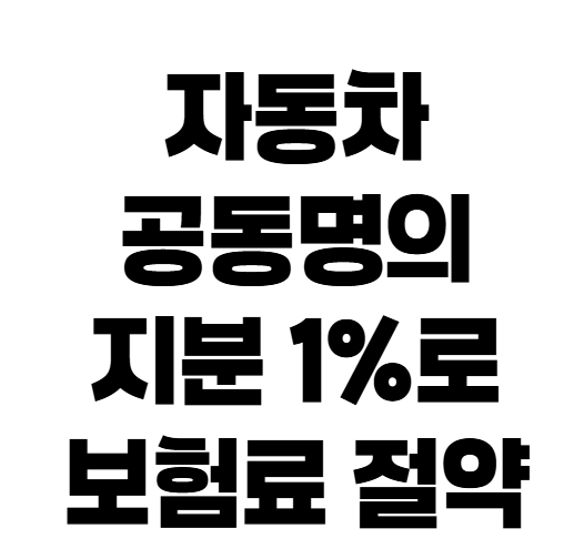 자동차 공동명의 절세 및 보험료 폭탄 피하는 법! 장단점 지분율 완벽 총정리