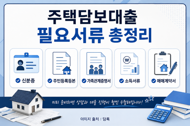 2026 주택담보대출 필요서류 총정리