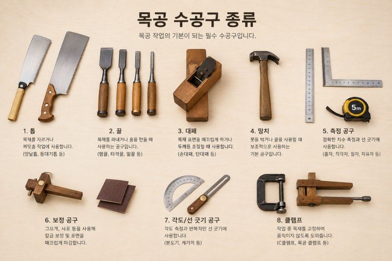 목공 공구 종류 정리, 가구 제작 DIY 초보자는 어떤 수공구와 전동공구부터 준비해야 할까?