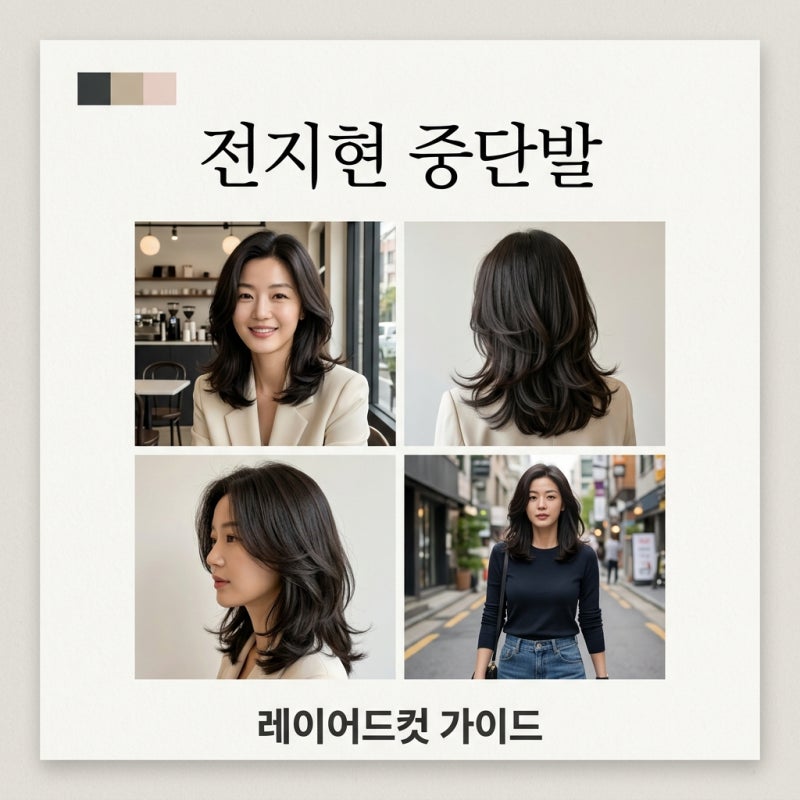 전지현 중단발 레이어드컷 패션스타일, 분위기 여신 되는 한 끗 차이