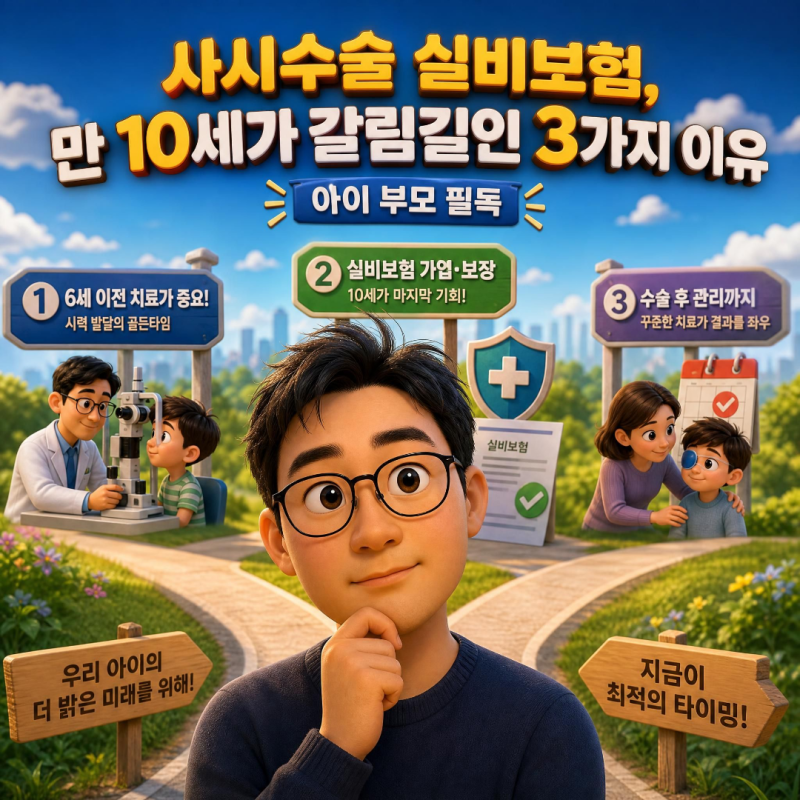 사시수술 실비보험, 만 10세가 갈림길인 3가지 이유 (아이 부모 필독)