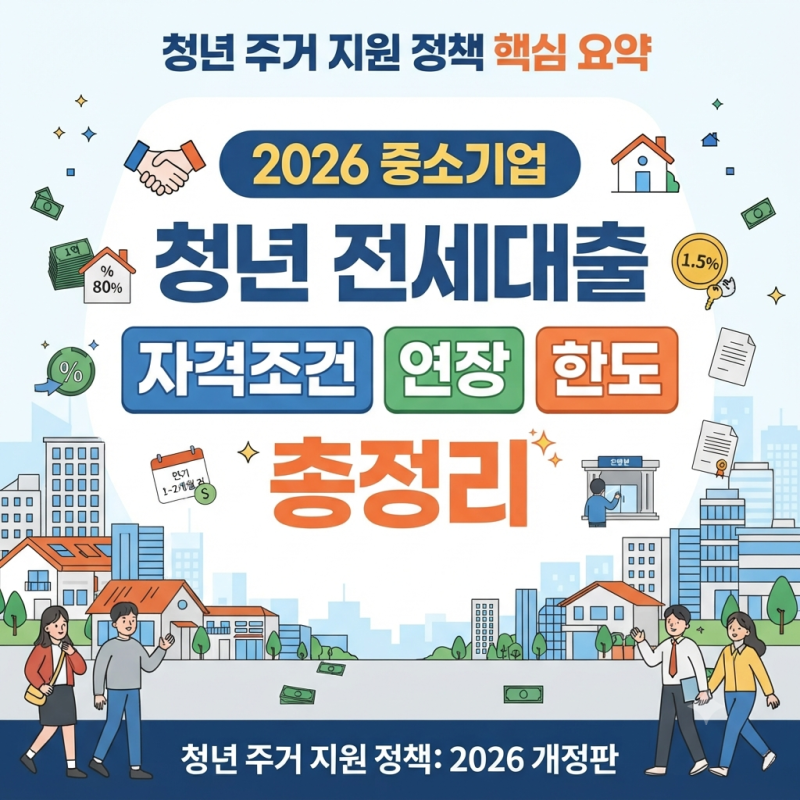 2026년 최신 중소기업 청년 전세대출 자격 조건 및 연장 한도 총정리