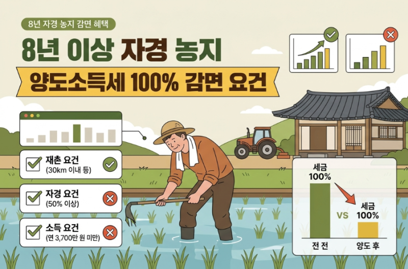 증여 농지 처분 양도소득세 폭탄 피하는 핵심 세금 절세 가이드