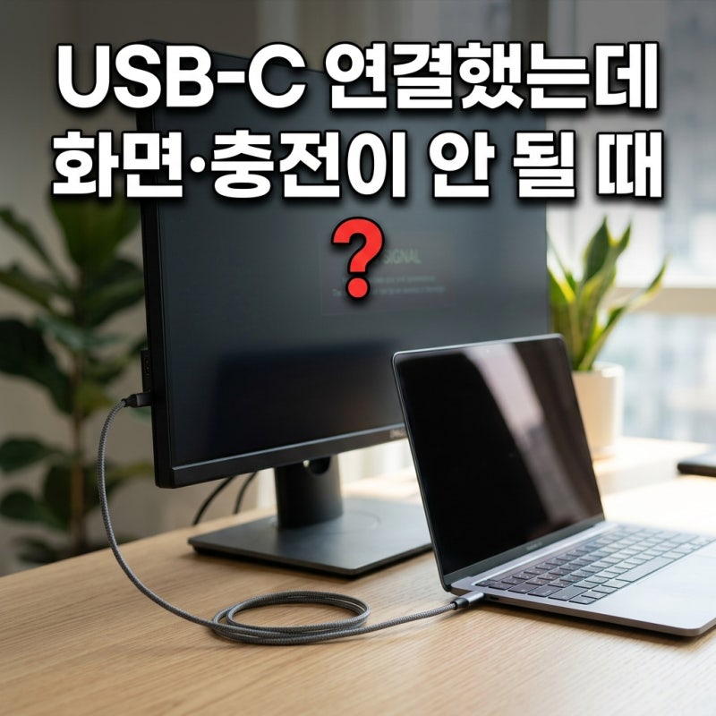 LG 27UP850N USB-C 연결했는데 화면·충전이 안 될 때