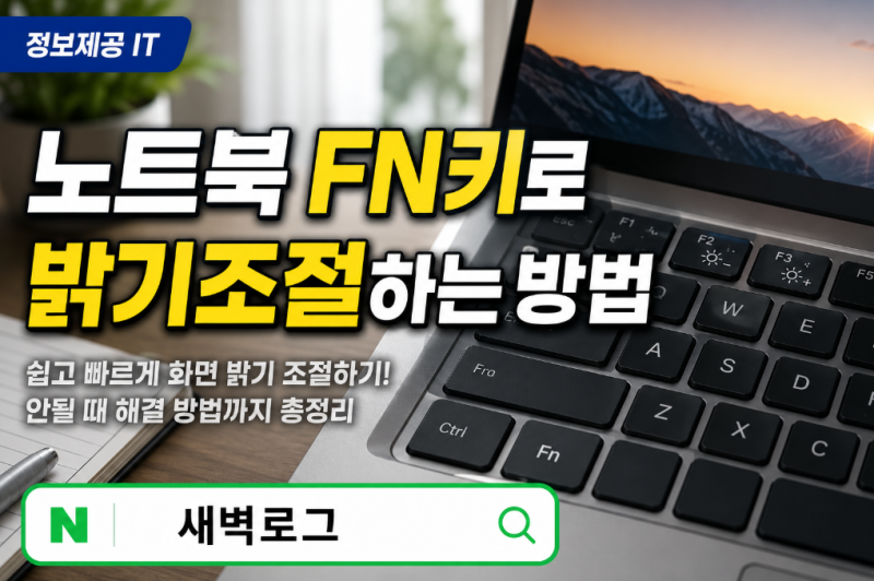 노트북 FN키로 밝기 조절하는 방법 총정리