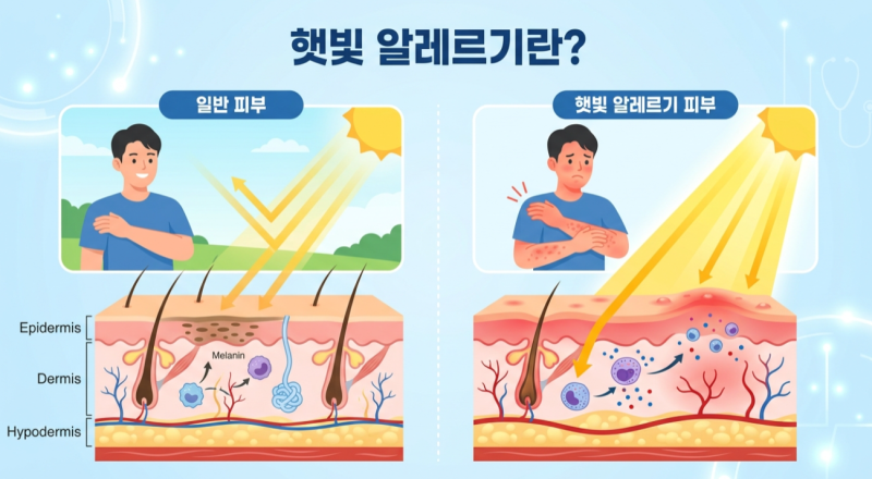 햇빛 알레르기, 광과민증, 햇빛 알레르기 증상