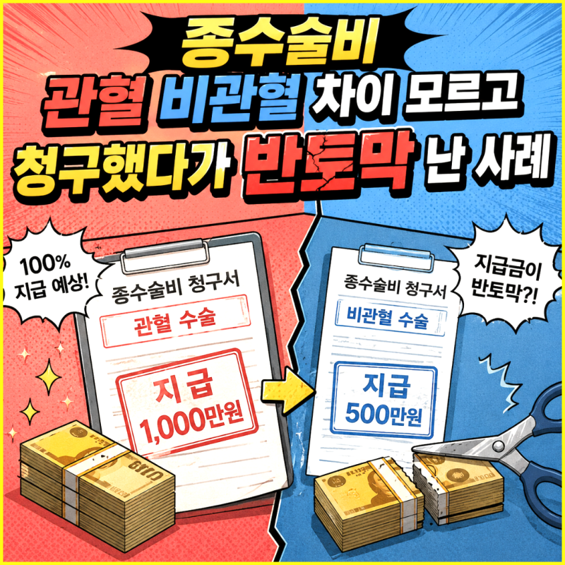 종수술비 관혈 비관혈 차이 모르고 청구했다가 반토막 난 사례