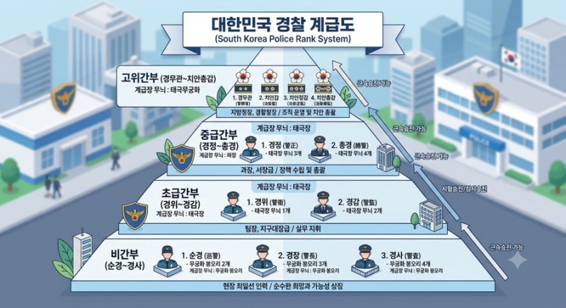 경찰계급도로 알아보는 경찰승진시험 시기 및 계급간 승진 소요기간 정리