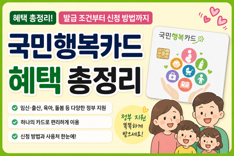 국민행복카드 혜택 총정리｜발급 조건부터 신청 방법까지