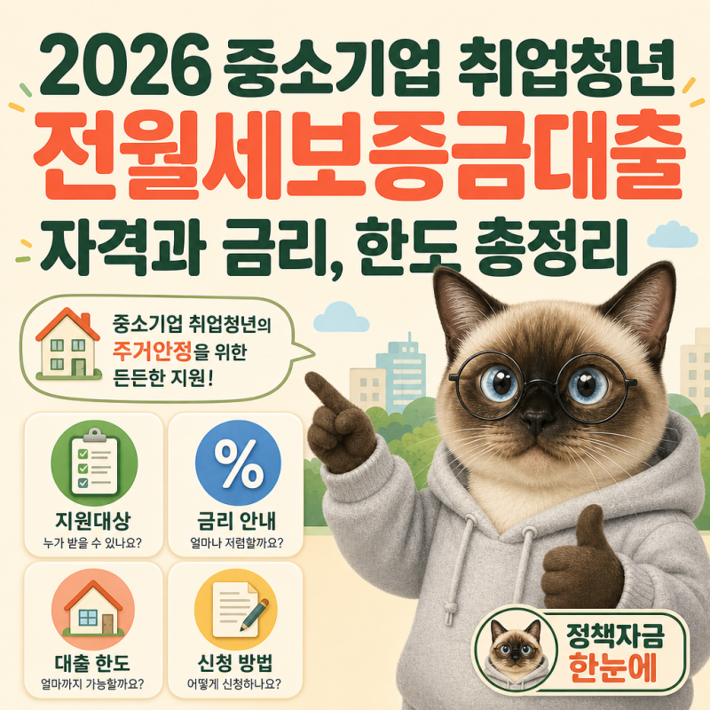 2026 중소기업 취업청년 전월세보증금대출 자격과 금리, 한도 총정리