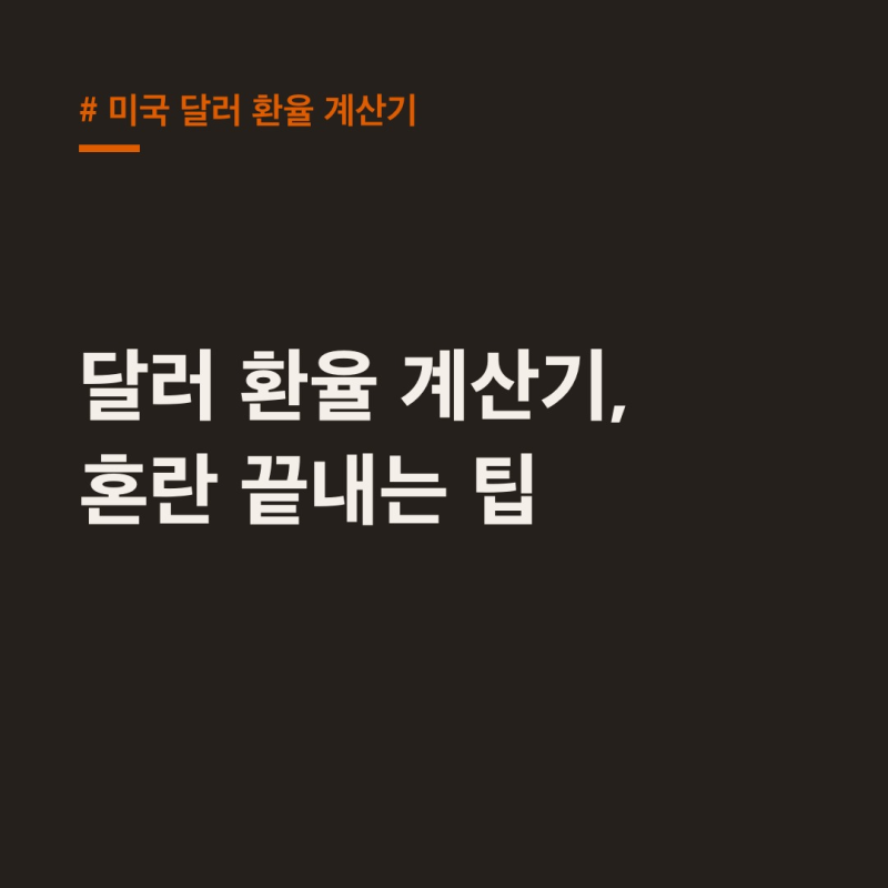 미국 달러 환율 계산기, 역대급 혼란 끝내는 팁