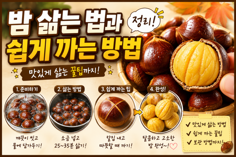 ★ 밤 삶는 법과 쉽게 까는 방법 총정리! 맛있게 삶는 꿀팁까지!!