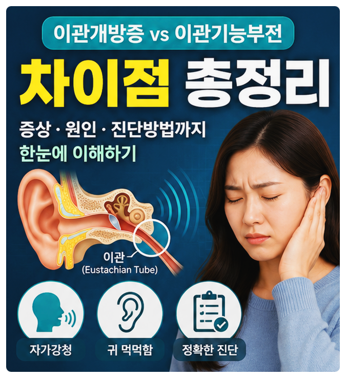 이관개방증과 이관기능부전 차이점 총정리, 증상부터 진단까지 쉽게 이해하기