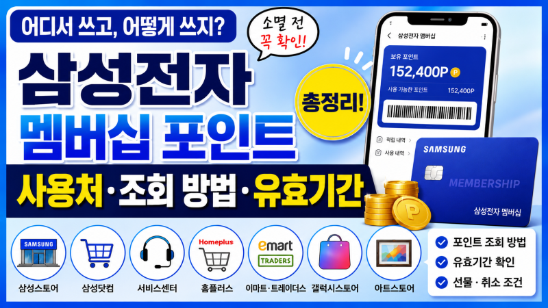 삼성전자 멤버십 포인트 사용처·조회 방법·유효기간 총정리