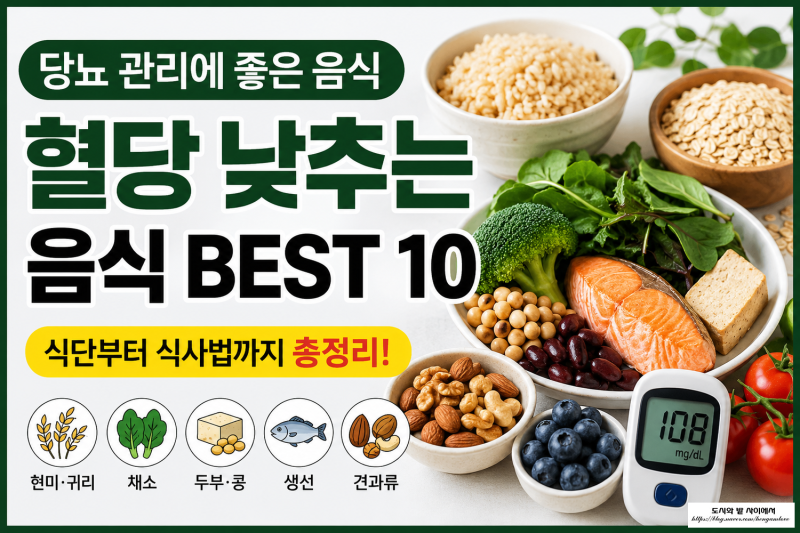 혈당 낮추는 음식 BEST 10 / 당뇨 관리에 좋은 음식과 식사법 총정리
