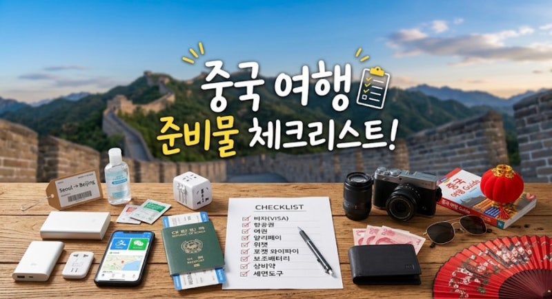 [중국여행준비]✈️ 중국 여행 필수 준비물 체크리스트 총정리!