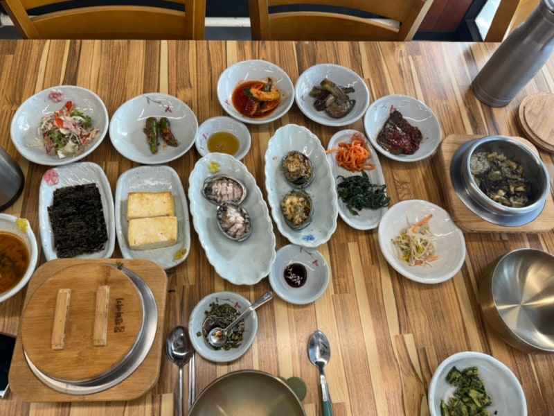 울산 태화강 국가정원 맛집 태화정 전복솥밥, 전복 구이 , 전복 회 2인 세트 후기