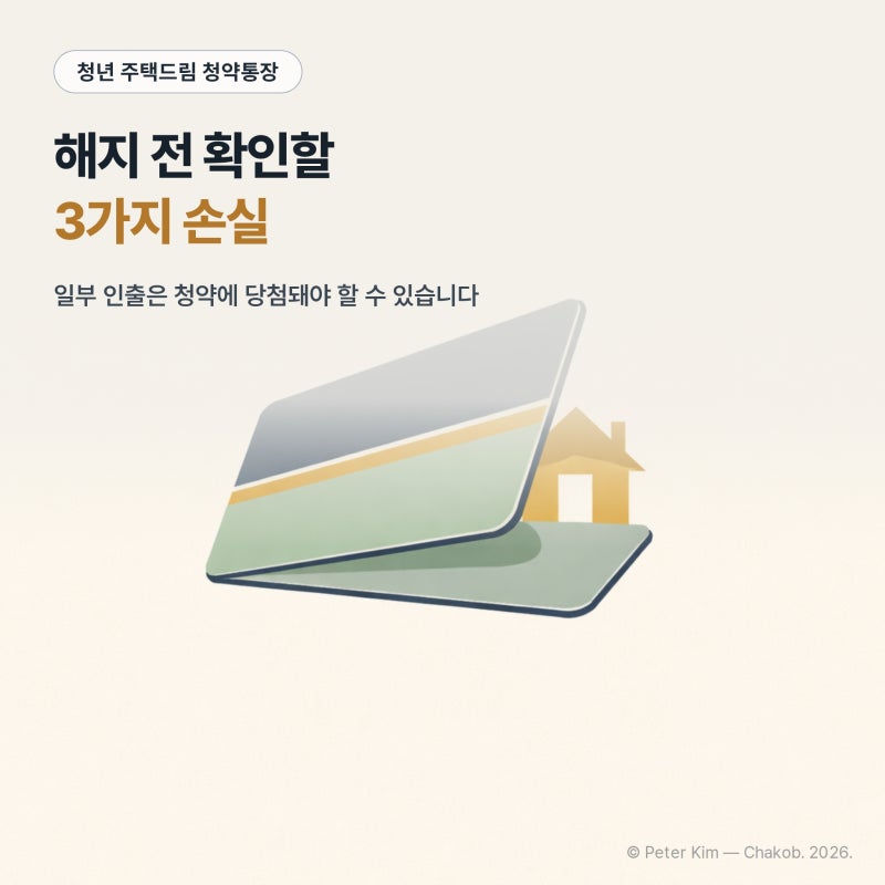청년 주택드림 청약통장 해지 전 확인할 3가지 손실 (대출 자격까지 사라집니다)