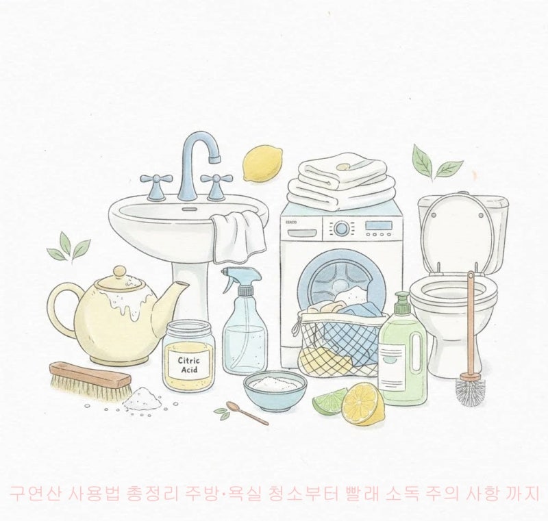 구연산 사용법 총정리 주방·욕실 청소부터 빨래 소독 주의 사항 까지